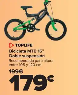 Carrefour TOPLIFE Bicicleta MTB 16" Doble suspensión oferta