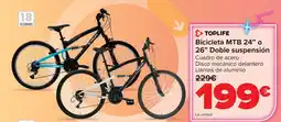 Carrefour TOPLIFE Bicicleta MTB 24" o 26" Doble suspensión oferta