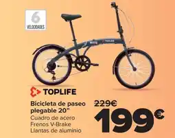 Carrefour TOPLIFE Bicicleta de paseo plegable 20" oferta