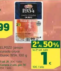 HiperDino ELPOZO jamón curado cruce Duroc 1954 oferta