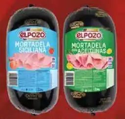 HiperDino ELPOZO mortadela siciliana o con aceitunas oferta