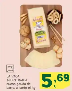 HiperDino LA VACA AFORTUNADA queso gouda de barra oferta