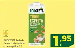 HiperDino ECOCESTA bebida de coco sin azúcar o de espelta oferta