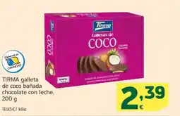HiperDino TIRMA galleta de coco bañada chocolate con leche oferta