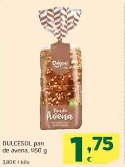 HiperDino DULCESOL pan de avena oferta
