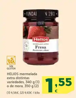 HiperDino HELIOS mermelada extra distintas variedades o de mora oferta