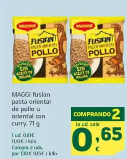 HiperDino MAGGI fusian pasta oriental de pollo u oriental con curry oferta