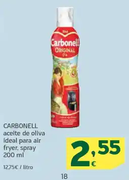 HiperDino CARBONELL aceite de oliva ideal para air fryer, spray oferta