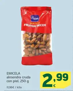 HiperDino EMICELA almendra cruda con piel oferta