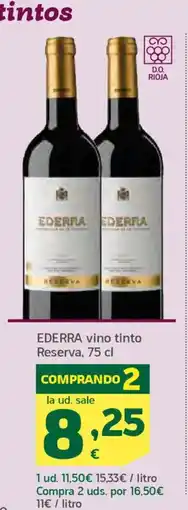 HiperDino EDERRA vino tinto Reserva oferta