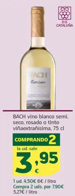 HiperDino BACH vino blanco semi, seco, rosado o tinto viñaextrañísima oferta