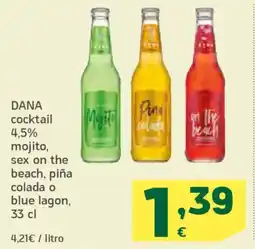 HiperDino DANA cocktail 4,5% mojito, sex on the beach, piña colada o blue lagon oferta
