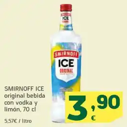 HiperDino SMIRNOFF ICE original bebida con vodka y limón oferta