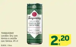 HiperDino TANQUERAY London Dry con tónica o sevilla con tónica oferta