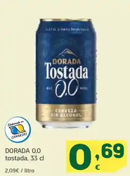 HiperDino DORADA 0,0 tostada oferta