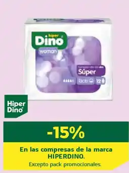 HiperDino HIPERDINO En las compresas de la marca oferta
