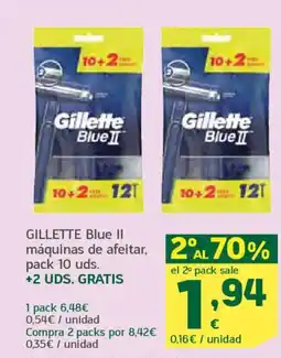 HiperDino GILLETTE Blue II máquinas de afeitar oferta
