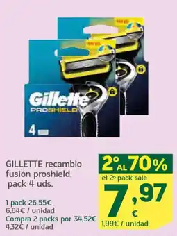 HiperDino GILLETTE recambio fusión proshield oferta