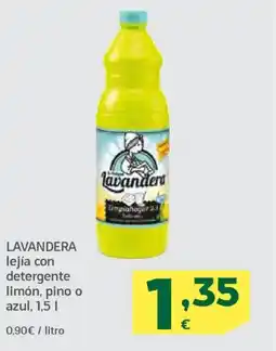 HiperDino LAVANDERA lejía con detergente limón, pino o azul oferta