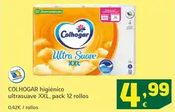 HiperDino COLHOGAR higiénico ultrasuave XXL, pack 12 rollos oferta