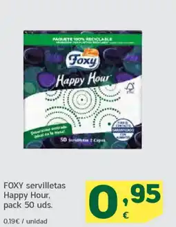 HiperDino FOXY servilletas Happy Hour, oferta