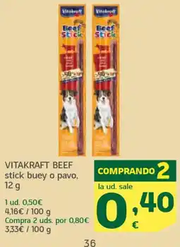 HiperDino VITAKRAFT BEEF stick buey o pavo, oferta
