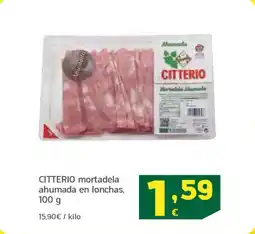 HiperDino CITTERIO mortadela ahumada en lonchas oferta