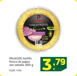 HiperDino PALACIOS tortilla fresca de papas con cebolla oferta