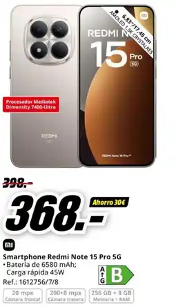 MediaMarkt REDMI Note 15 Pro Smartphone 5G oferta