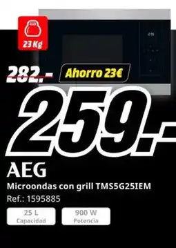 MediaMarkt AEG Microondas con grill TMS5G25IEM oferta