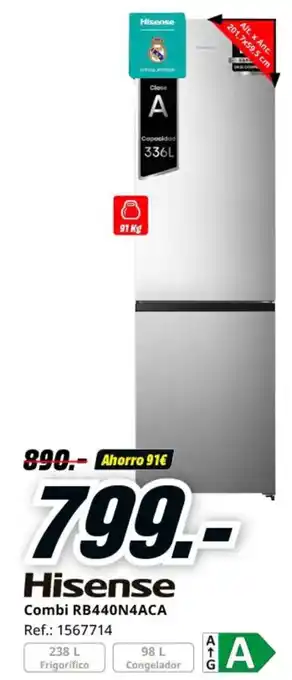 MediaMarkt HISENSE Combi RB440N4ACA oferta