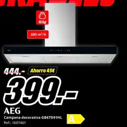 MediaMarkt AEG Campana decorativa GB67D91HL oferta