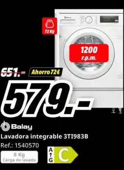 MediaMarkt BALAY Lavadora integrable 3T1983B oferta