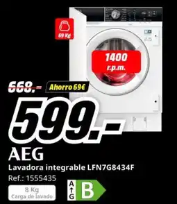 MediaMarkt AEG Lavadora integrable LFN7G8434F oferta