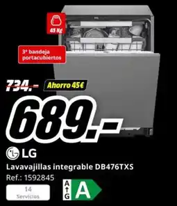 MediaMarkt LG Lavavajillas integrable DB476TXS oferta