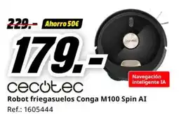MediaMarkt CECOTEC Robot friegasuelos Conga M100 Spin AI oferta
