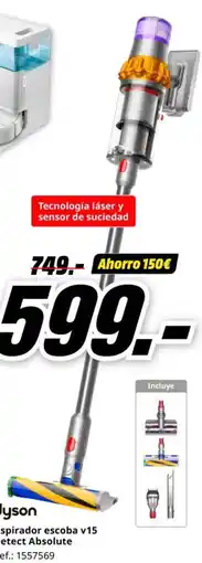 MediaMarkt DYSON Aspirador escoba v15 Detect Absolute oferta