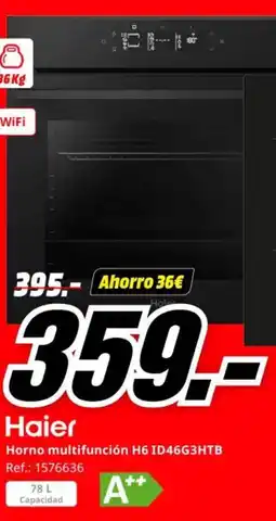 MediaMarkt HAIER Horno multifunción H6 ID46G3HTB oferta
