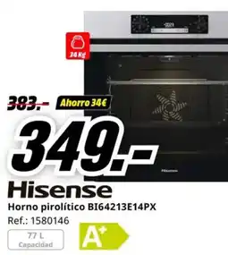 MediaMarkt HISENSE Horno pirolítico BI64213E14PX oferta