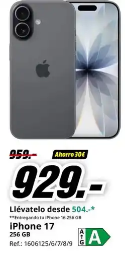 MediaMarkt iPhone 16 256 GB oferta