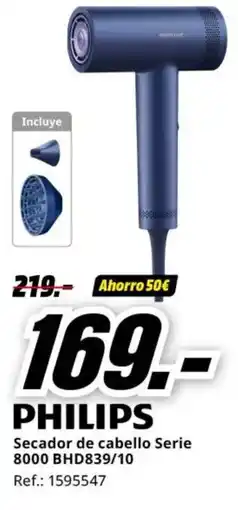 MediaMarkt PHILIPS Secador de cabello Serie 8000 BHD839/10 oferta