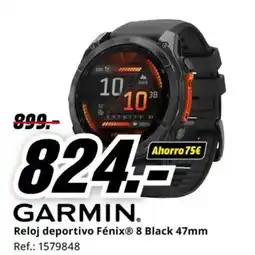 MediaMarkt GARMIN Reloj deportivo Fénix 8 Black 47mm oferta