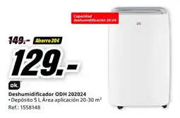 MediaMarkt OK Deshumidificador ODH 202024 oferta