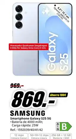 MediaMarkt SAMSUNG Smartphone Galaxy S25 5G oferta