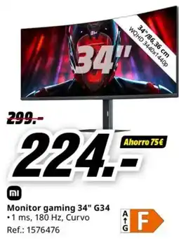 MediaMarkt Monitor gaming 34" G34 oferta
