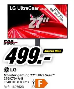 MediaMarkt LG Monitor gaming 27" UltraGear™ 27GX704A-B oferta