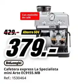 MediaMarkt DELONGHI Cafetera express La Specialista mini Arte EĊ9155.MB oferta