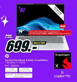 MediaMarkt HP Portátil OmniBook 5 NGAI 14-he0000ns oferta