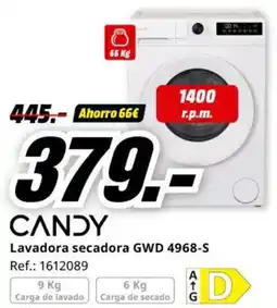 MediaMarkt CANDY Lavadora secadora GWD 4968-S oferta
