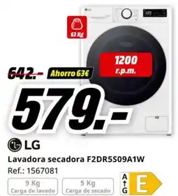 MediaMarkt LG Lavadora secadora F2DR5S09A1W oferta
